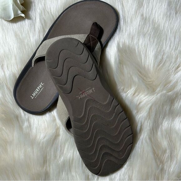 Tan and Brown Sandals with Contoured Footbed and Y-Strap Design - Picture 5 of 6